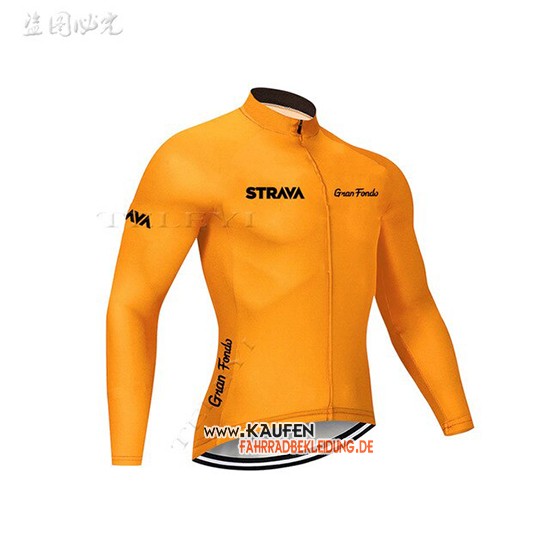 STRAVA Langarmtrikot 2019 und Lange Tragerhose Orange