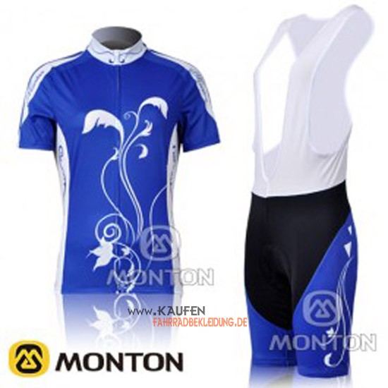 Frau Monton Kurzarmtrikot 2011 Und Kurze Trägerhose Blau Und Wei