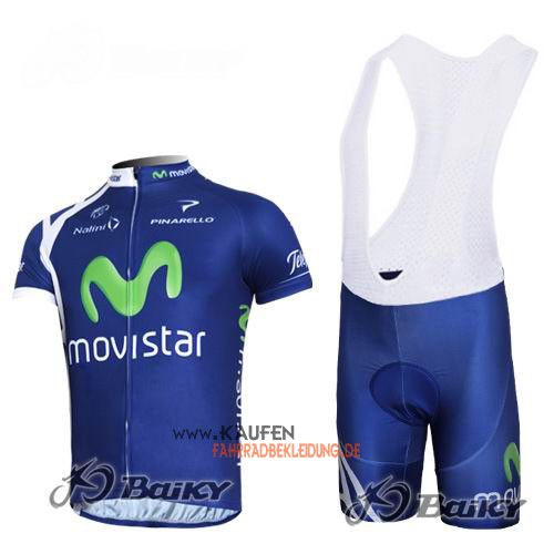 Movistar Team Kurzarmtrikot 2012 Und Kurze Trägerhose Blau