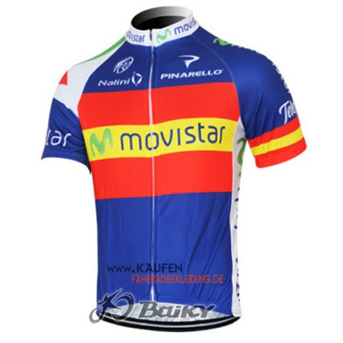 Movistar Team Kurzarmtrikot 2012 Und Kurze Trägerhose Blau Und R