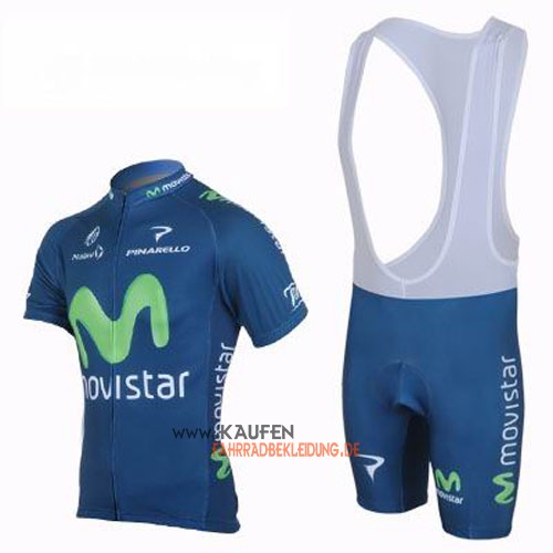 Movistar Team Kurzarmtrikot 2013 Und Kurze Trägerhose Blau