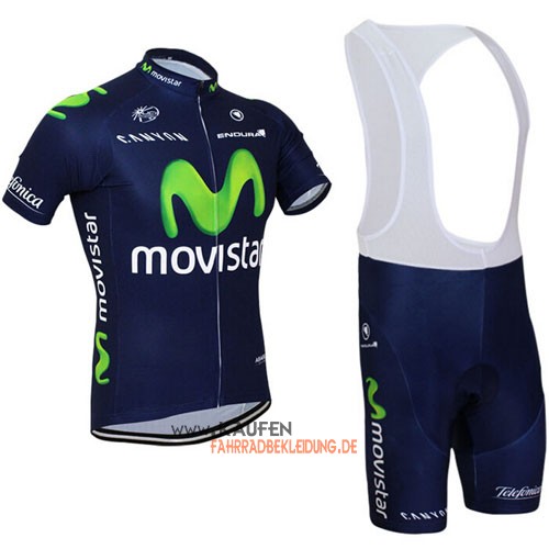 Movistar Team Kurzarmtrikot 2015 Und Kurze Trägerhose Blau Und G