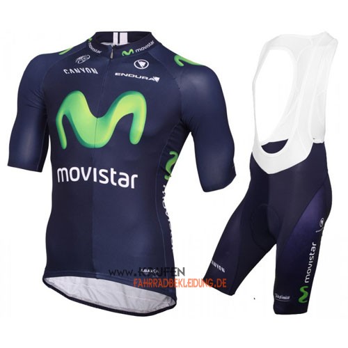 Movistar Team Kurzarmtrikot 2016 Und Kurze Trägerhose Blau Und G