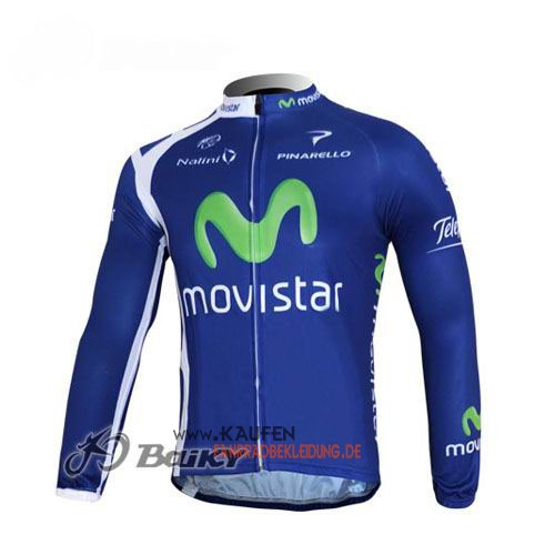 Movistar Team Langarmtrikot 2012 Und Lange Trägerhose Blau