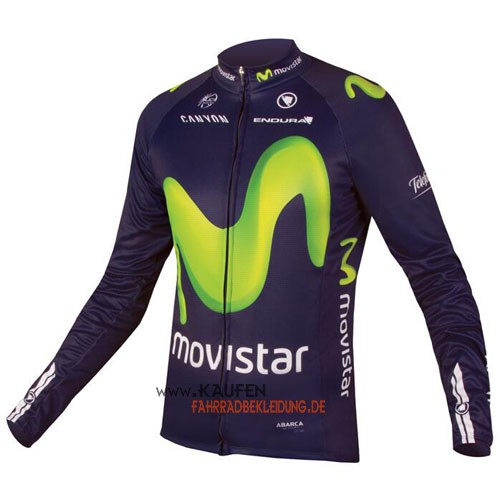 Movistar Team Langarmtrikot 2016 Und Lange Trägerhose Blau Und G