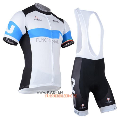 Nalini Kurzarmtrikot 2014 Und Kurze Trägerhose Weiß Und Blau