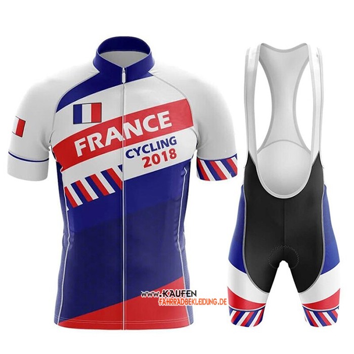 Campione Frankreich Kurzarmtrikot 2018 und Kurze Tragerhose Blau Wei Rot