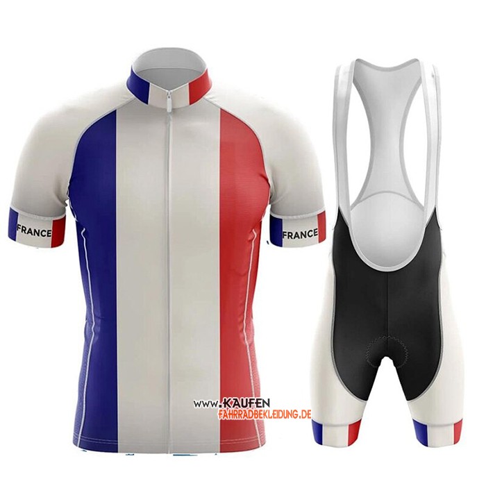 Campione Frankreich Kurzarmtrikot 2020 und Kurze Tragerhose Blau Wei Rot(2)