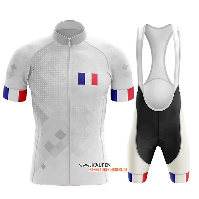 Campione Frankreich Kurzarmtrikot 2020 und Kurze Tragerhose Wei