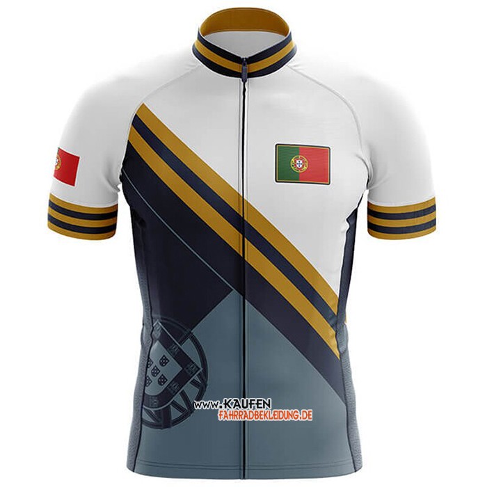 Campione Portugal Kurzarmtrikot 2020 und Kurze Tragerhose Hellblau Gelb
