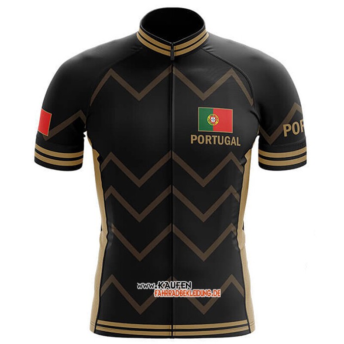 Campione Portugal Kurzarmtrikot 2020 und Kurze Tragerhose Shwarz Gelb