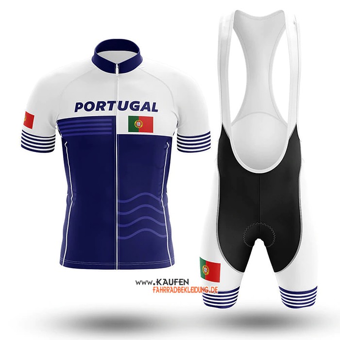 Campione Portugal Kurzarmtrikot 2020 und Kurze Tragerhose Wei Blau