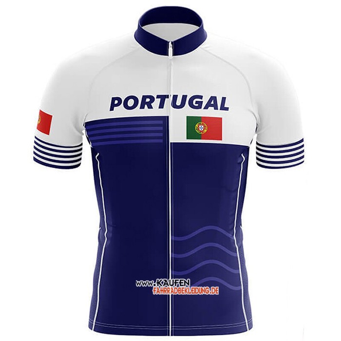 Campione Portugal Kurzarmtrikot 2020 und Kurze Tragerhose Wei Blau