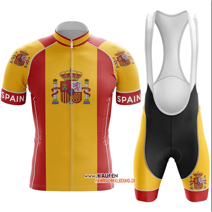 Campione Spanien Kurzarmtrikot 2020 und Kurze Tragerhose Rot Gelb