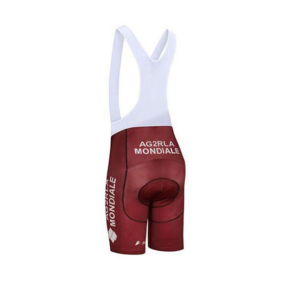 Ag2r La Mondiale Kurzarmtrikot 2018 und Kurze Tragerhose Braun Und wei