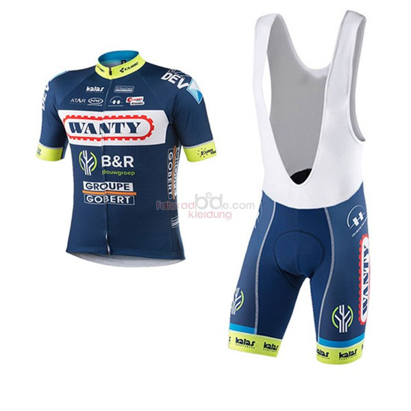 Wanty Groupe Gobert Kurzarmtrikot 2017 Und Kurze Tragerhose blau