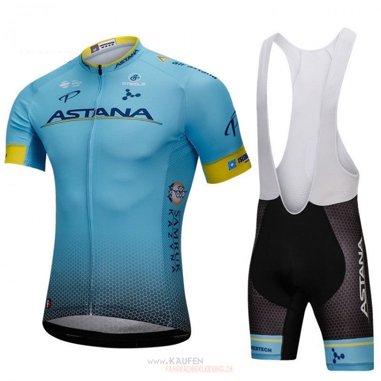 Astana Kurzarmtrikot 2018 Und Kurze Tragerhose Blau