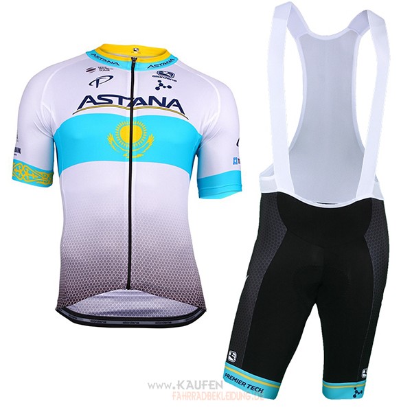 Astana Kurzarmtrikot 2018 und Kurze Tragerhose Wei Blau