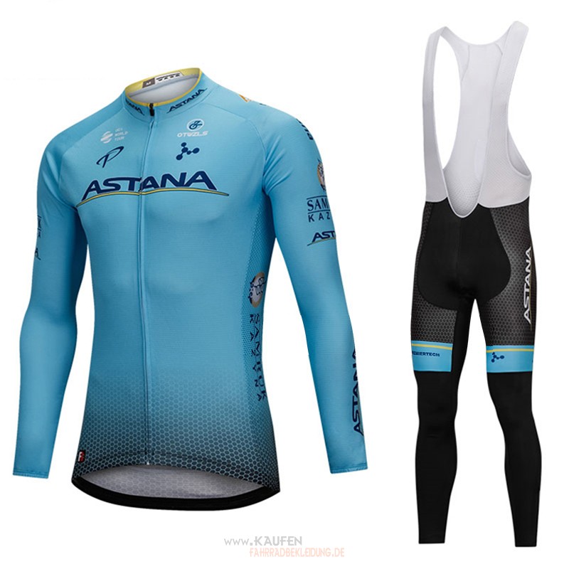 Astana Langarmtrikot 2018 Und Lange Tragerhose Blau