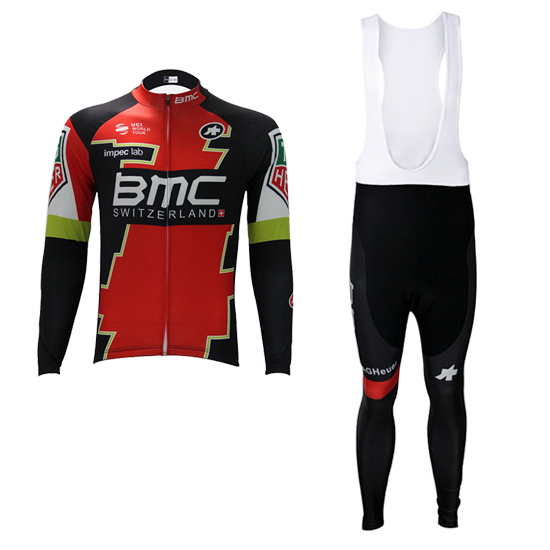 BMC Langarmtrikot 2017 und Lange Tragerhose rot und grun