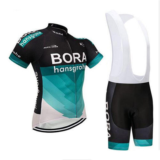 Bora Kurzarmtrikot 2018 und Kurze Tragerhose Shwarz Und teal