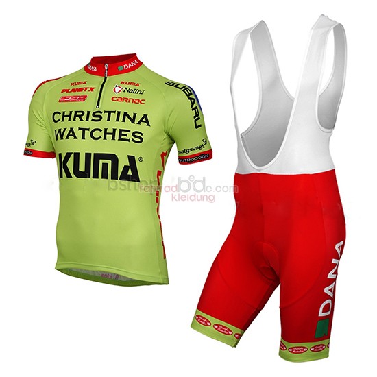 Christina Watches Onfone Kurzarmtrikot 2014 Und Kurze Tragerhose Grun