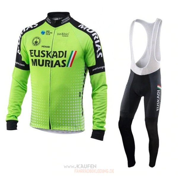 Euskadi Murias Langarmtrikot 2018 und Lange Tragerhose Grun