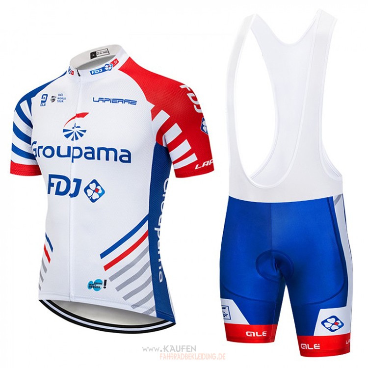 FDJ Kurzarmtrikot 2018 Und Kurze Tragerhose Wei Und blau