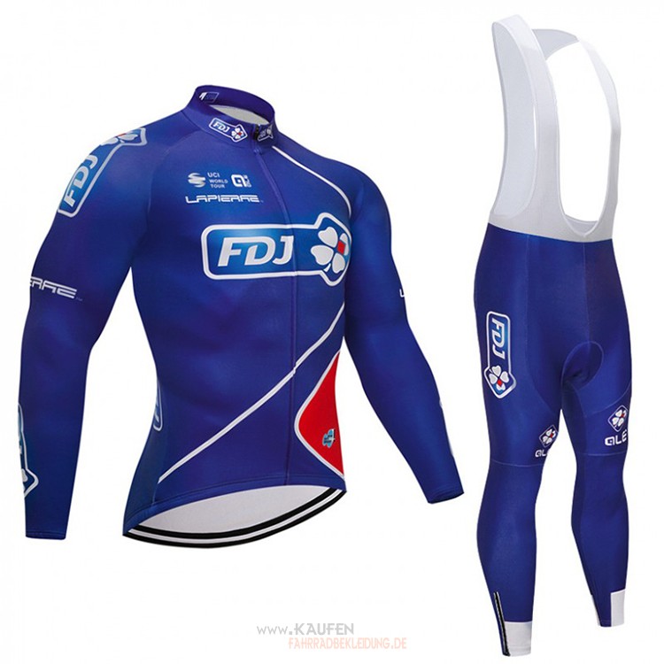 FDJ Langarmtrikot 2018 Und Lange Tragerhose Blau