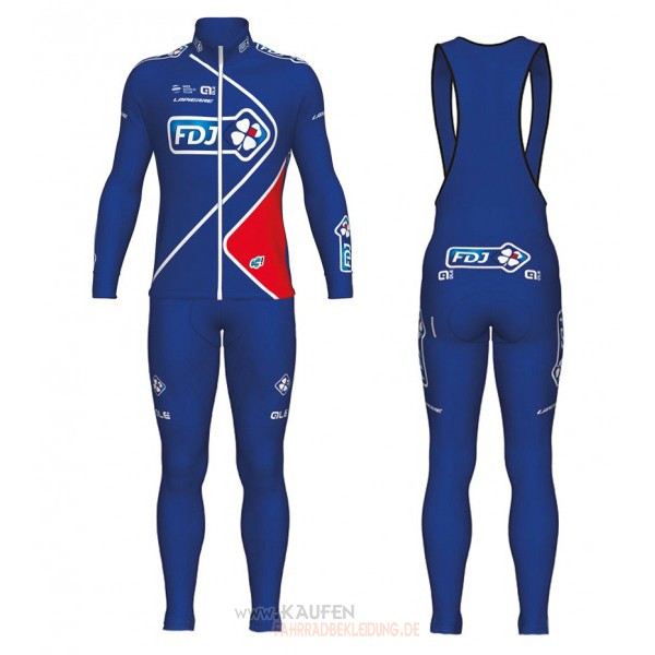 Fdj Langarmtrikot 2017 Und Lange Tragerhose Blau