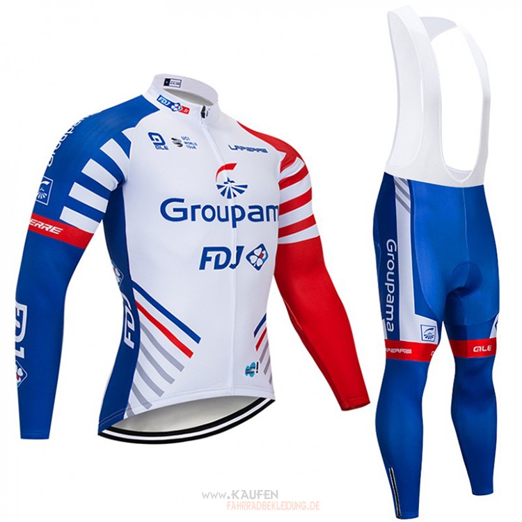 Groupama FDJ Langarmtrikot 2018 Und Lange Tragerhose Wei Blau Rot