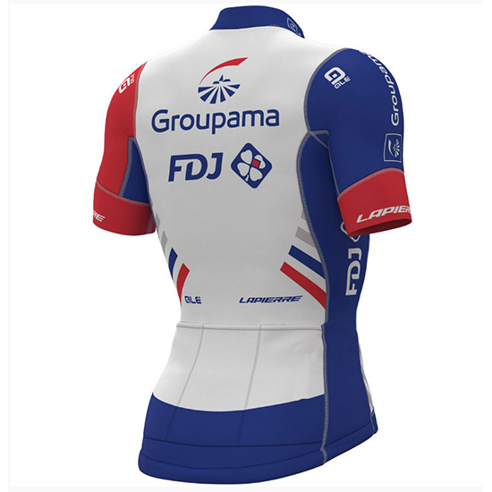 Groupama FDJ Prs Kurzarmtrikot 2018 und Kurze Tragerhose Wei Und blau