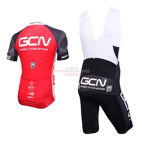 Global Cycling Network Kurzarmtrikot 2016 Und Kurze Tragerhose grau Und Rot 
