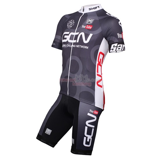 Global Cycling Network Kurzarmtrikot 2016 Und Kurze Tragerhose grau Und Rot 