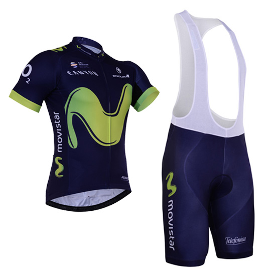 Movistar Kurzarmtrikot 2017 und Kurze Tragerhose shwarz