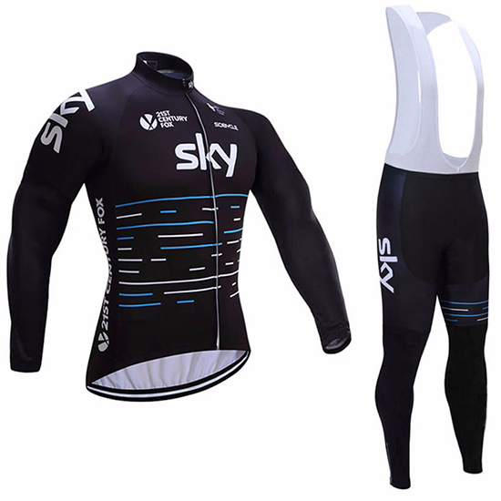 Sky Langarmtrikot 2017 und Lange Tragerhose shwarz