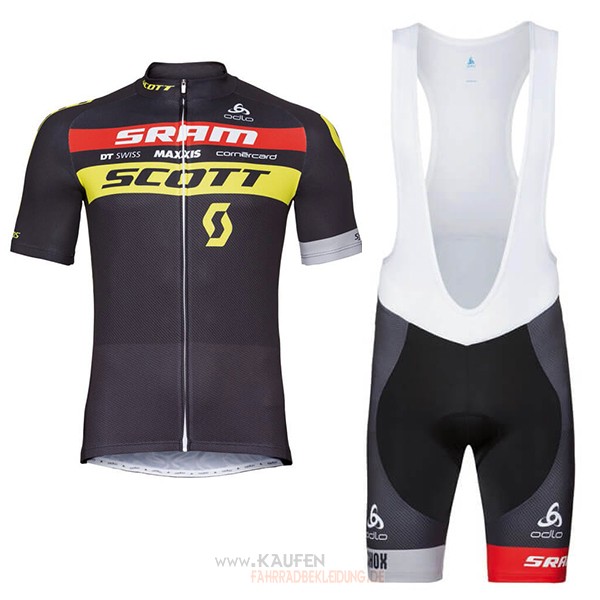 Scott Sram Kurzarmtrikot 2018 und Kurze Tragerhose Shwarz