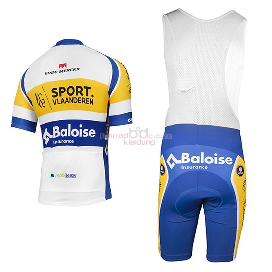 Sport Vlaanderen Baloise Kurzarmtrikot 2016 Und Kurze Tragerhose Weiu Und Gelb 