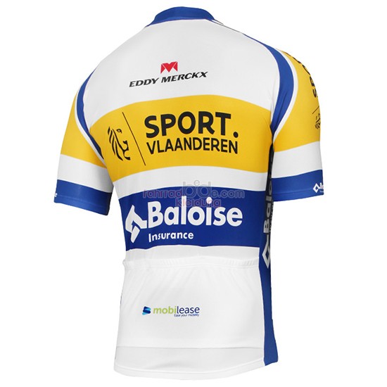 Sport Vlaanderen Baloise Kurzarmtrikot 2016 Und Kurze Tragerhose Weiu Und Gelb 