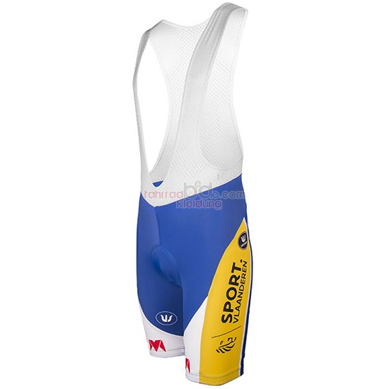 Sport Vlaanderen Baloise Kurzarmtrikot 2017 Und Kurze Tragerhose Weiu Und Gelb 