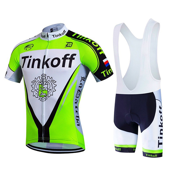 Tinkoff Kurzarmtrikot 2017 und Kurze Tragerhose grun