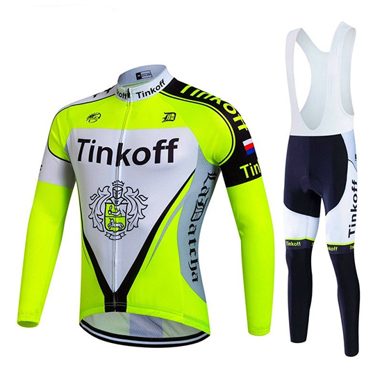 Tinkoff Langarmtrikot 2017 und Lange Tragerhose aceso grun