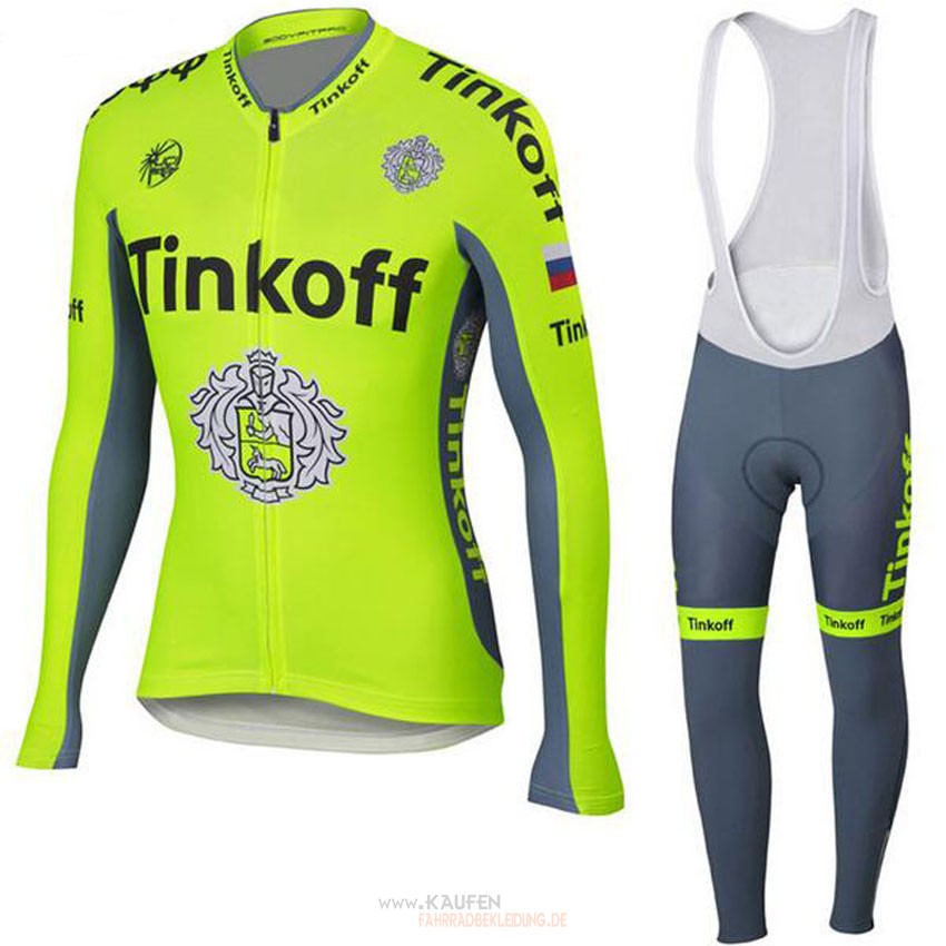 Tinkoff Langarmtrikot 2018 und Lange Tragerhose Gelb