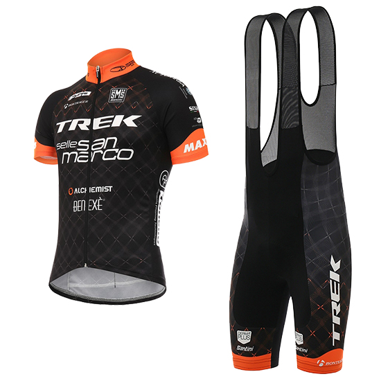 Trek Kurzarmtrikot 2017 und Kurze Tragerhose shwarz