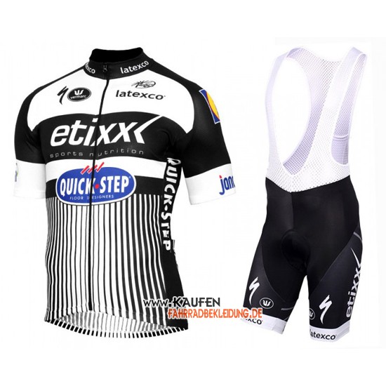 Etixx Quick Step Kurzarmtrikot 2016 Und Kurze Trägerhose Weib Und Shwarz