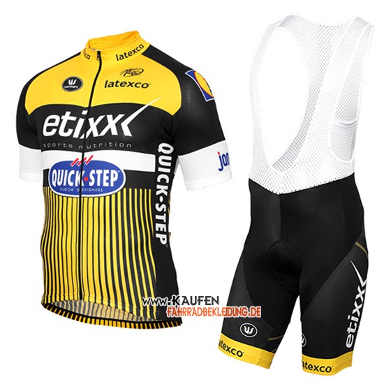 Etixx Quick Step Kurzarmtrikot 2016 Und Kurze Trägerhose Gelb Und Shwarz