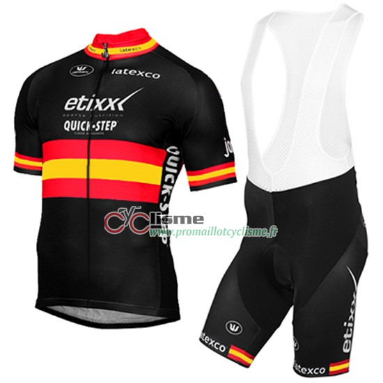 Etixx Quick step Kurzarmtrikot 2017 Und Kurze Tragerhose Gelb Und Shwarz