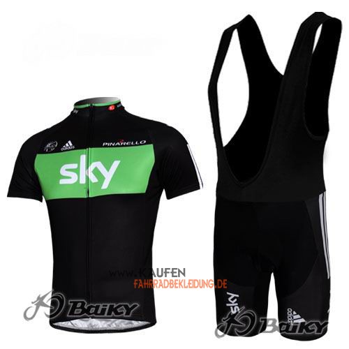 Sky Kurzarmtrikot 2011 Und Kurze Trägerhose Shwarz Und Grün