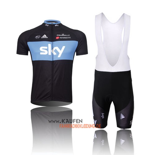 Sky Kurzarmtrikot 2012 Und Kurze Trägerhose Shwarz Und Blau