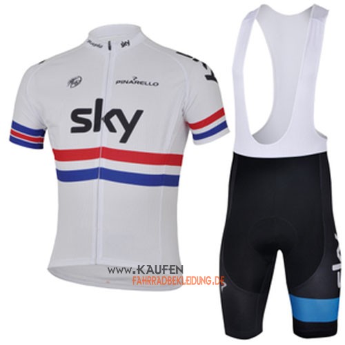 Sky Kurzarmtrikot 2013 Und Kurze Trägerhose Weiß Und Rot